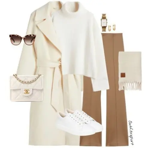 ZARA  Cream Oversized Long Coat Pockets Blogger Favorite Size X-Small