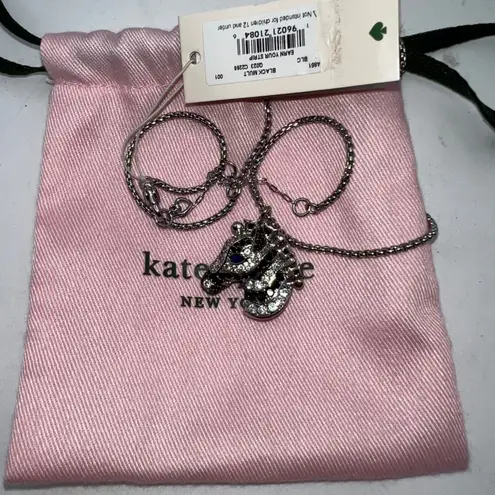 Kate Spade New York Earn Your Stripes Zebra Pendant Necklace Black Multi Silver