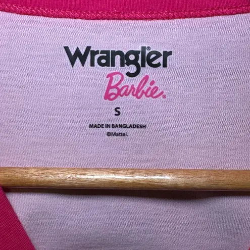 Wrangler Barbie x  Pink Ringer Tee Women's size Small NWOT