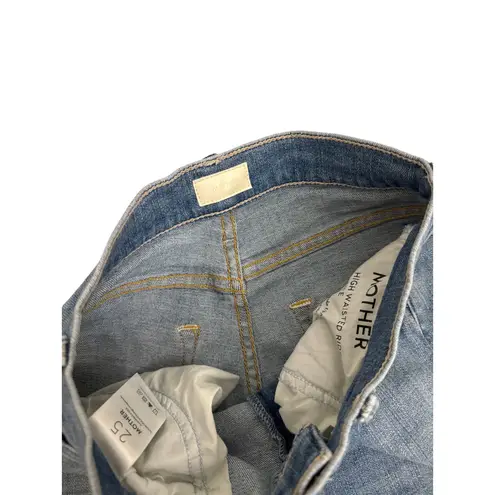 MOTHER Jeans High Waist Rider Ankle Distressed Denim Size Women's 25 Blue