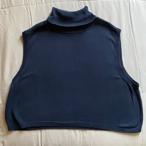 Orvis Black Crop Sleeveless Turtleneck