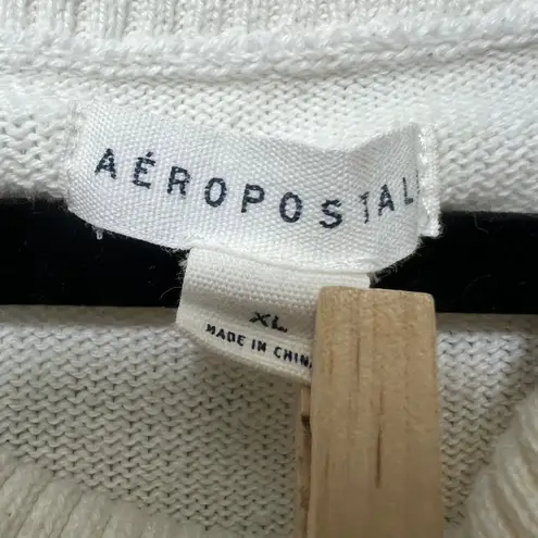 Aeropostale Womens XL Cream Cowl Neck Long Sleeve Knit Pullover Sweater White