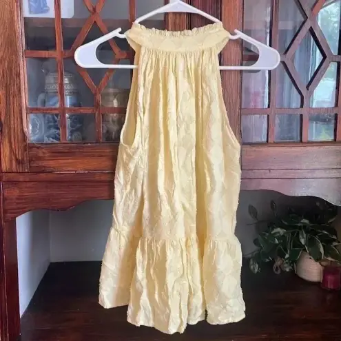 Apiece Apart Ruffled Sleeveless Peplum Blouse Casual Summer Top Yellow Size S