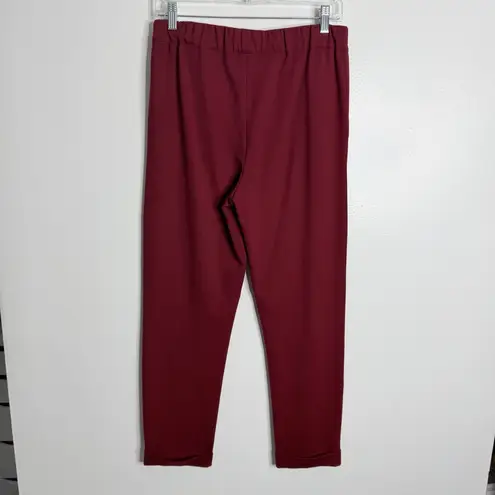 Liviana Conti Burgundy Wine Drawstring Waist Pant Made In Italy Small (40) Red