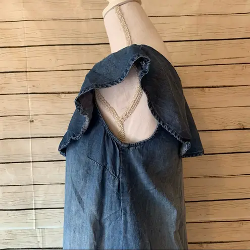 Anthropologie Anthro Cloth & Stone One Shoulder Chambray Dress