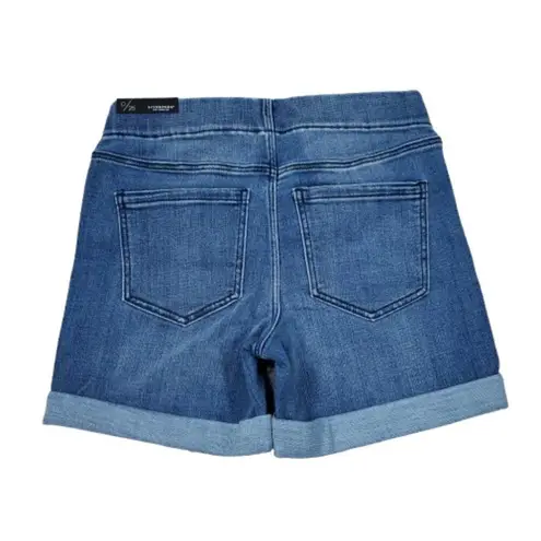 Liverpool Chloe Pull On Stretch Jean Shorts Size 0 25 Blue Rolled