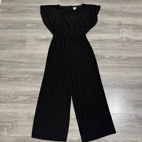 Emma & Michele Women Classic Black Dolman Sleeve Relaxed Fit Jumpsuit Size M