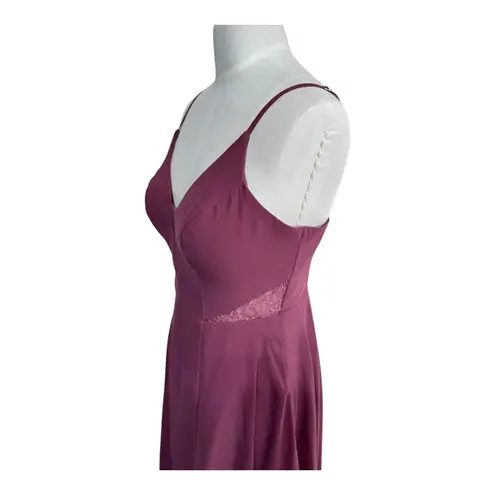 Azazie Mauve Chiffon Spaghetti Strap Gown with Lace Insets Bridesmaid Dress A4