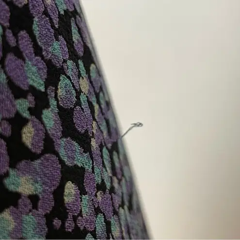 Vintage Midi Skirt Abstract Dots Layered Elastic Feminine Flirty Eclectic Rayon Purple Size 6