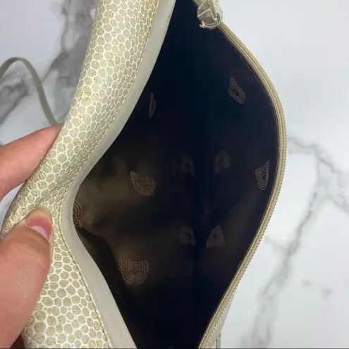 Neiman Marcus Vintage Desmo for Ivory Textured Leather Bamboo Crossbody