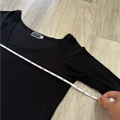 Sympli Nu Focus Tunic Cut Out Shoulder Asymmetrical Hem Top Black Size 2