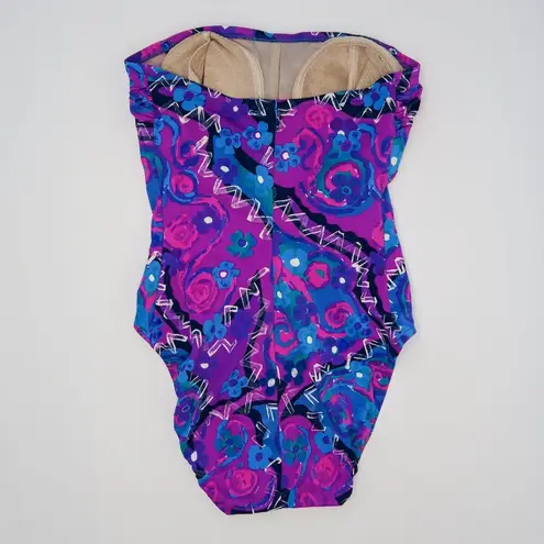Longitude Vintage 80s Purple Retro One Piece Swimsuit