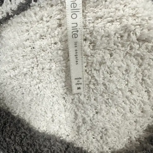 Hello Nite Size Medium Women's Colorblock Plush Crewneck Pullover Sweater Blue