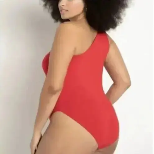 Eloquii New! One Shoulder Bodysuit in white, women plus size 14/16