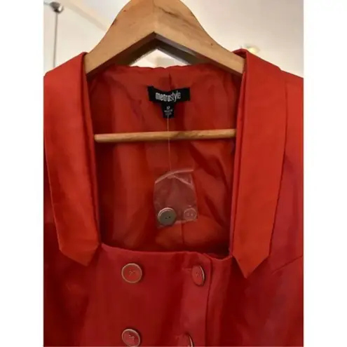 Metrostyle Blazer Jacket Women's Orange Sateen Size 12