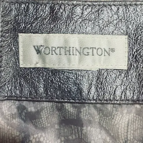 Vintage Y2k Metallic Leather Blazer Jacket Collared Silver Purple Lilac 1X 16W