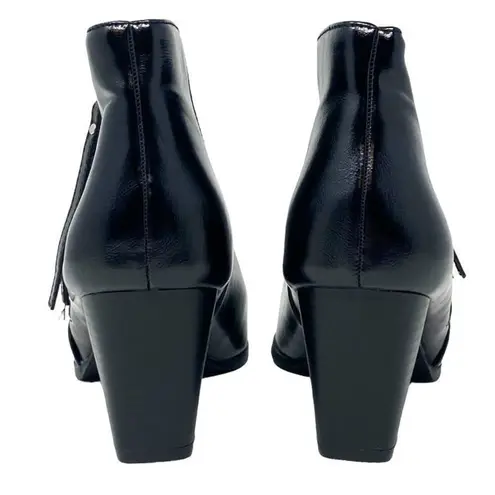 NWOT ~ Short Black Booties Zipper Boots Chunky Heel by ZBY ~ Women's Size 8