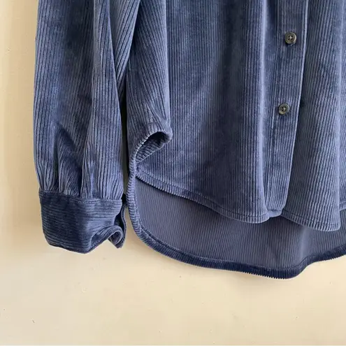 Dylan Navy Plush Velvet Corduroy Button Down Maeve Shirt Women’s Small
