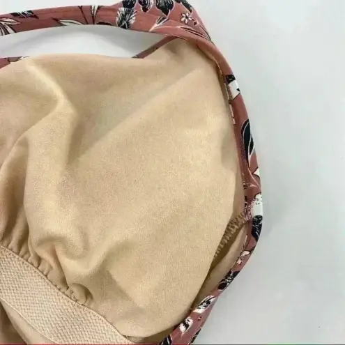 Kona Sol Kona‎ Sol Women’s Mauve/White Floral Side Ruched Ties Swimsuit Size M