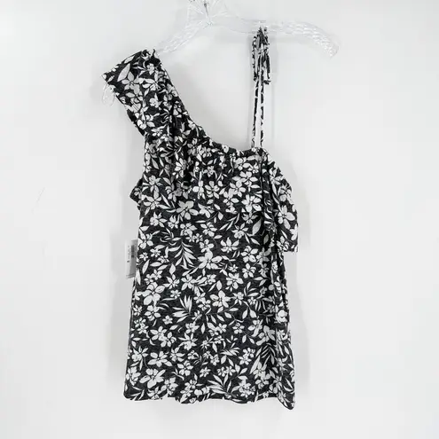 Old Navy NWT  Floral Linen One Shoulder Ruffle Tank Women's Size XS