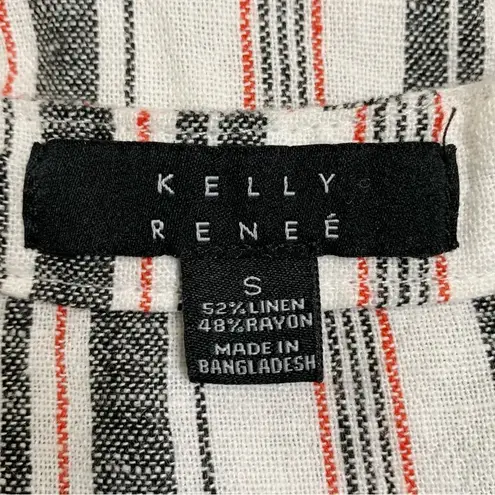 NWT Kelly Renee Linen Blend Women’s Size Medium Striped Romper Gray