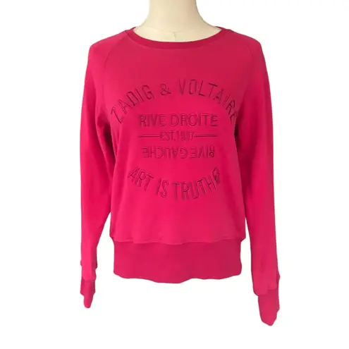 Zadig & Voltaire Walky Brode Art is Truth Pullover Sweatshirt Pink Size XS