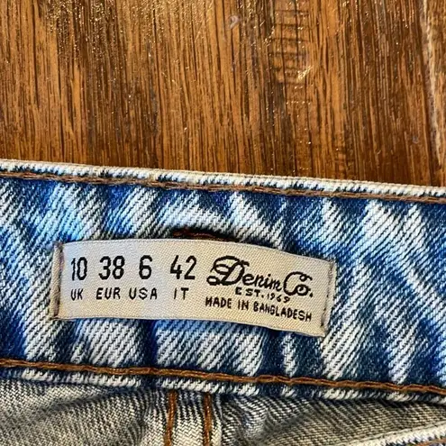 Denim & Co high rise seam front tapered mom jean size 6