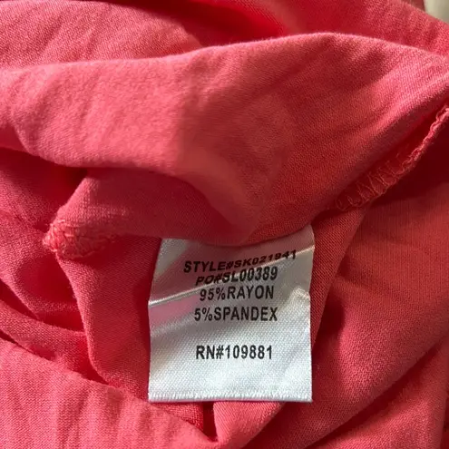 Sunny Leigh coral Relaxed Tank Top with Mandarin Collar