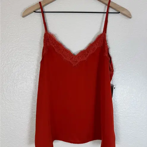 Nordstrom  BP Satin Lace Camisole Small in Rust / Red Persimmon NEW $39 - Image 3
