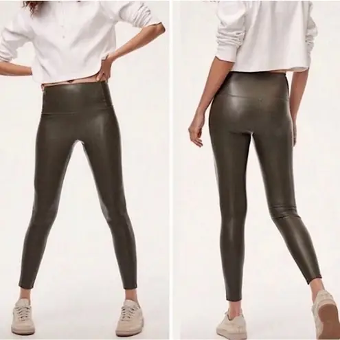 Wilfred Aritzia,  Free - Daria Dark Olive Faux Leather
Leggings - Small