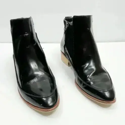 Derek Lam 10 Crosby  Black Leather Point Toe Block‎ Heel Ankle Boots