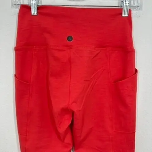 prAna Becksa 7/8 Legging Carmine Red Heather Womens Size M High Rise Pockets NWT