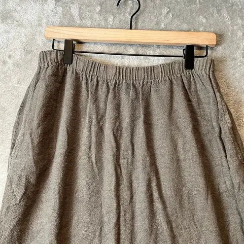 CP Shades  Women’s Flax And Cotton Blend Vintage Skirt Size Large Brown Lagenlook