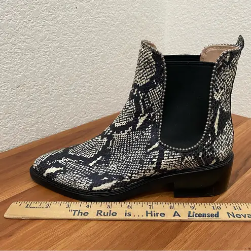 Coach  G4368 Bowery Snakeskin Gray/Black Bootie Chelsea Ankle Boots Size 9B