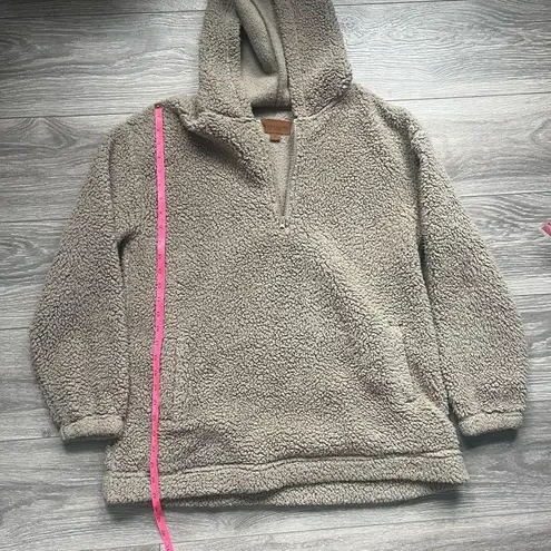 Koolaburra by Ugg Tan Long Sleeve Warm Cozy Comfy Sherpa Hoodie Sweater Size M