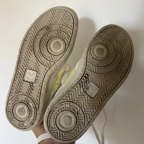 VEJA V10 CWL White Sun Peach Trainers Vegan Leather Eco Friendly Lace Up Sz 6