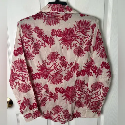 Desmond & Dempsey Cactus Flower Pajama Set XS Red