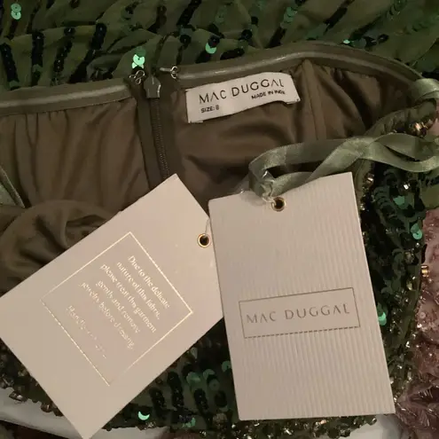 Mac Duggal  93915 Green Hand Embellished Strapless Gown Dress