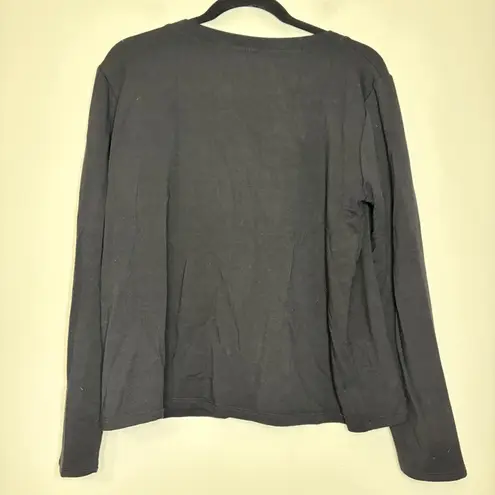 Beyond Yoga Black Lace Up Long Sleeve Sweatshirt Top L Activewear