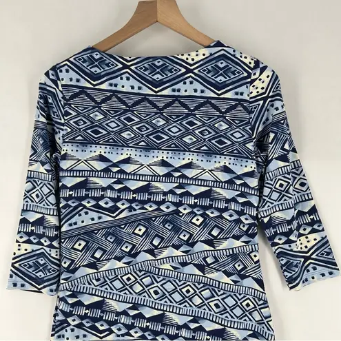 J. McLaughlin Nicola Dress Lekha Geo Stripe Tiered Layered Catalina Cloth Soft