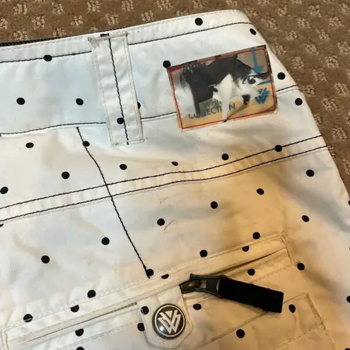 Burton Snowpants White Black Ski Dryride The White Collection Polka Dot SZ 7