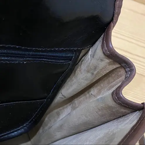 Brahmin Vintage 80’s Black/Brown Croc Leather Crossbody Bag