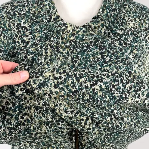 Kathie Lee Woman Zip Front Jacket Green Black Speckled 14W 16W