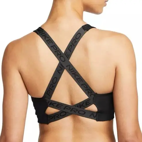 Nike NEW  Pro Dri-Fit Medium Support Non-Padded Graphic Sports Bra size S Black