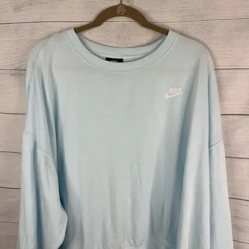 Nike  Womens size 3X Club Fleece Crewneck Sweatshirt cz3373-457 Light Blue