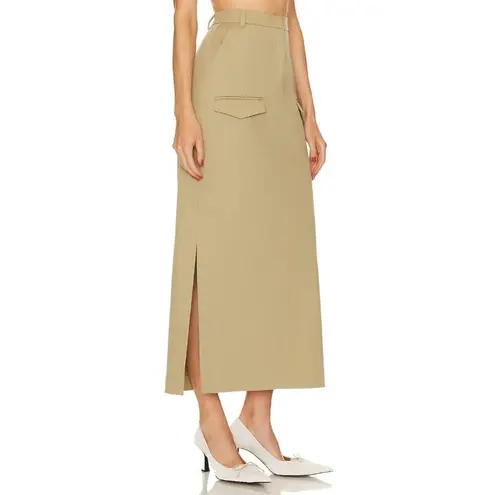 NANUSHKA Edena Skirt in Pebble Large New Womens Long Maxi Chinos Khaki Tan