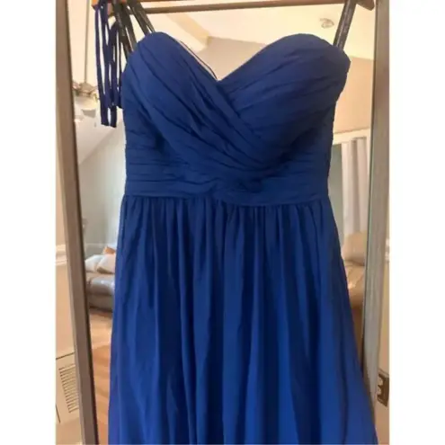 Bill Levkoff  Blue Strapless Formal Long Dress Size 8