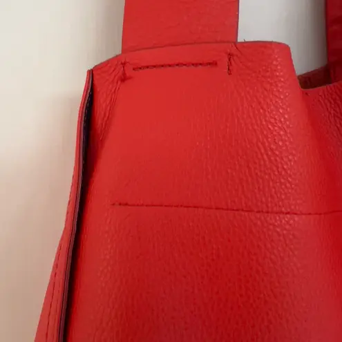 Weitfremd Red Leather Tote Bag