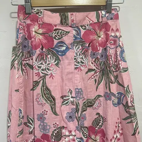 Vintage, 1990's, Cambridge Country Store, Tropical, Floral, Pink, Rose, Blue, Li Pink Size 4