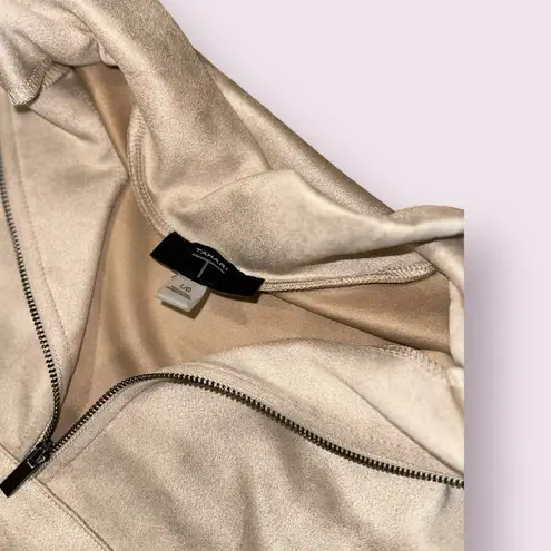 Tahari  cream pullover quarter zipped suede textured sweater​​​​​​​​​​ thumbnail 9